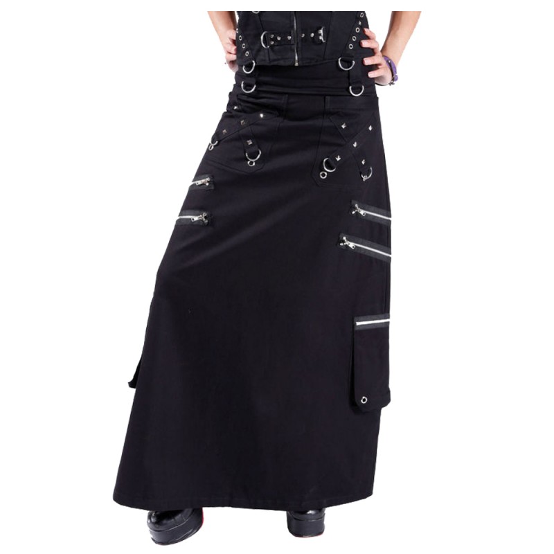 Women Kilt Zipper and Pocket Style Brand Dead Threads Skirt Long Skirt